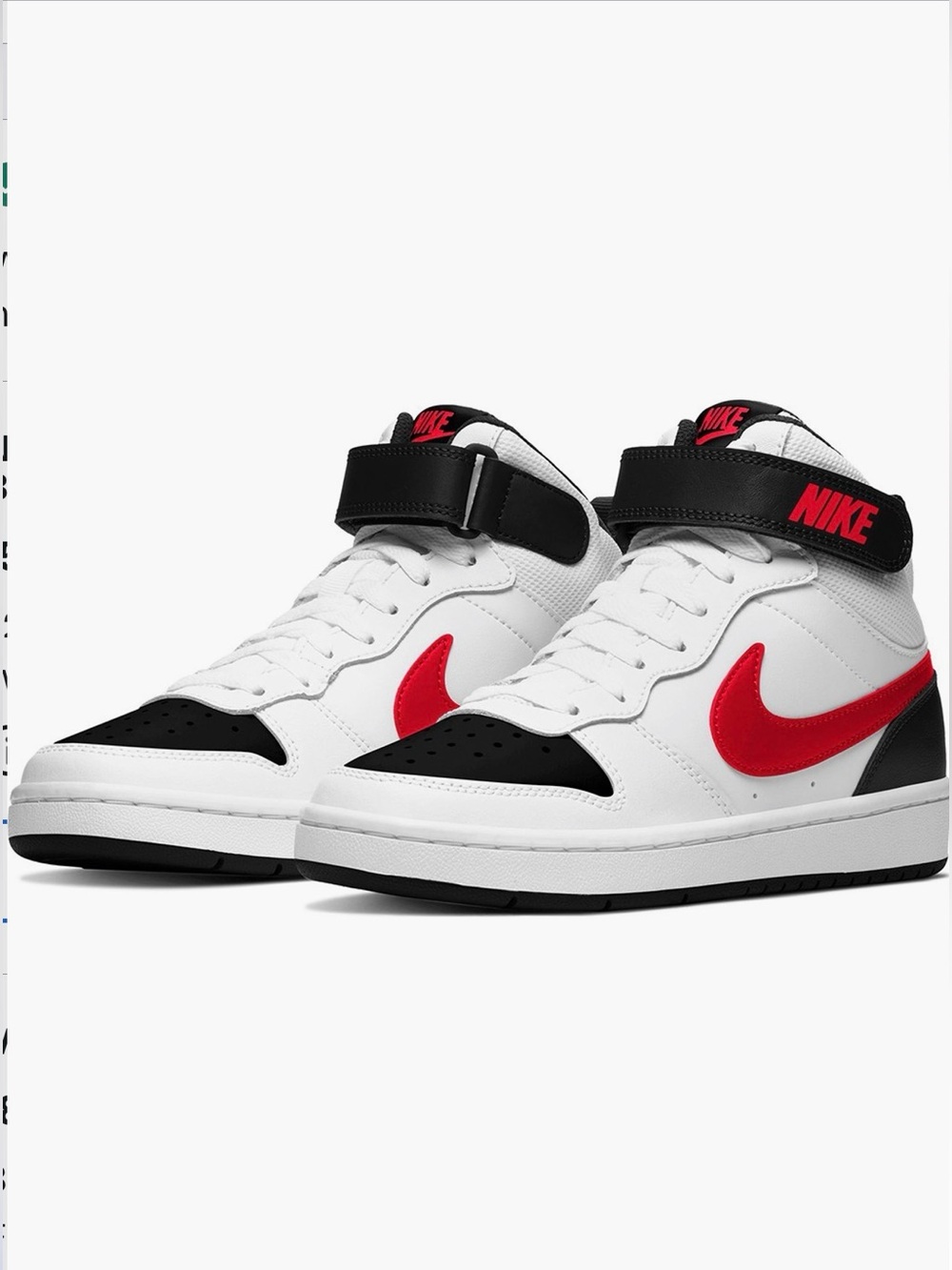 Nike Court Borough Mid 2 High Top Sneakers White , Black and Red US 12C